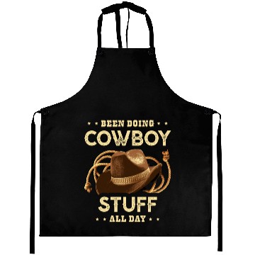 Discover Been Doing Cowboy Stuff All Day Bull Rider Rodeo Aprons