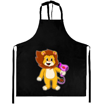 Discover Lion With Hair Dryer Aprons