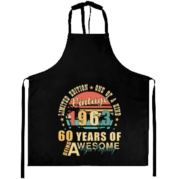 Discover 60th birthday 60 years born 1963 Aprons