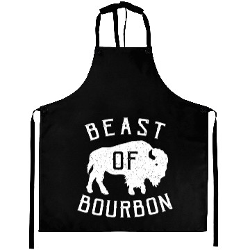 Discover Beast of Bourbon Drinking Whiskey design Bison Buf Aprons
