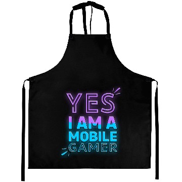 Discover 'Yes, I am a Mobile Gamer' - (Blue/Purple) Design Aprons