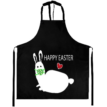 Discover Happy Easter Funny White Rabbit Bunny Aprons