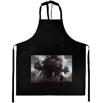 Discover Dangerous Crab like Steampunk machine abstract Aprons