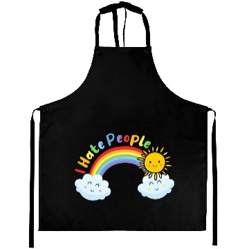 Discover Cute Sun And Cloud I Hate People Aprons