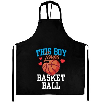 Discover This Boy Loves Basketball Coach Match Player Team Aprons