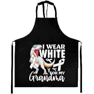 Discover I Wear White For My Grandma Lung Cancer Awareness Aprons