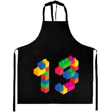 Discover Cute Block Building 13rd Birthday Gift 13Year Old Aprons