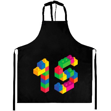 Discover Cute Block Building 15th Birthday Gift 15 Year Aprons