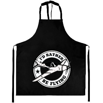 Discover Funny Pilot Aviation Airplane I'd Rather Be Flying Aprons
