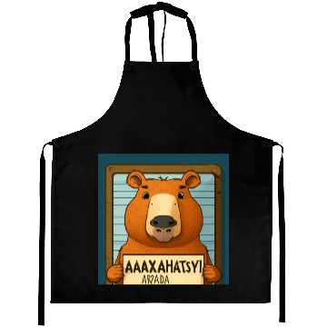 Discover Capybara Mugshot Outlaw: Wanted for 93 Felonies Na Aprons