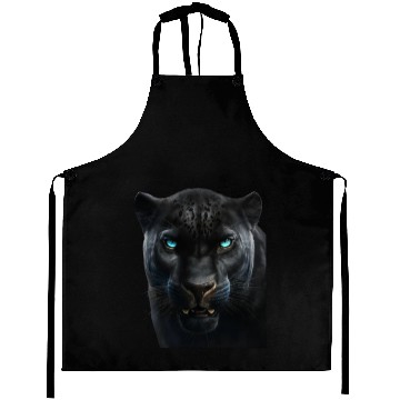 Discover Black panther with blue eyes design wild animal Aprons