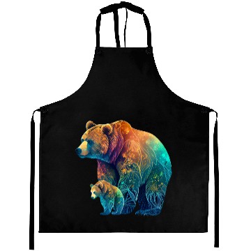 Discover Mother Bear and Cub Sublimation Graphic Wild 1 Aprons
