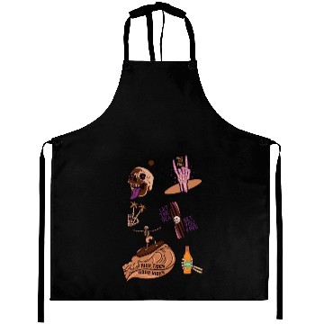 Discover Brown Purple Skeleton Aprons