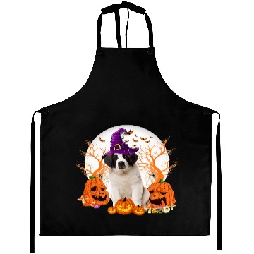 Discover Dog Halloween Saint Bernard Dog Jack O Lantern Aprons