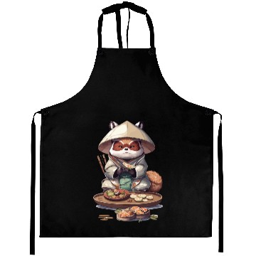 Discover Tanuki Warrior Eat Sushi Aprons