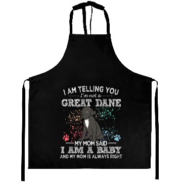Discover Black Great Dane Mom Puppy Baby Dog Mothers Day Aprons