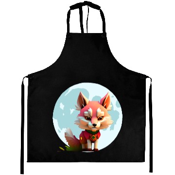 Discover Wolf howling at the moon graphic Aprons