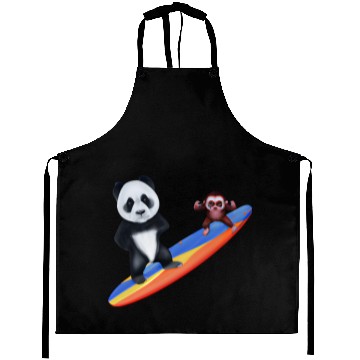Discover Surfing panda and monkey Aprons