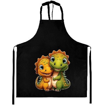 Discover Cute dino dinosaur siblings brothers kids love Aprons