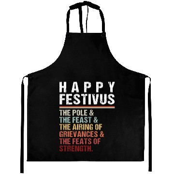 Discover Happy Festivus Christmas Holiday Retro Vintage Aprons