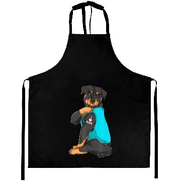 Discover Rottweiler I Love Dad Tattoo Apparel Aprons