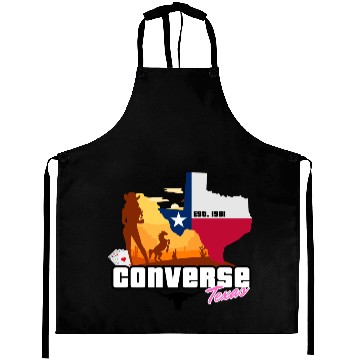 Discover Converse Texas EST 1961 Comic Aprons Design