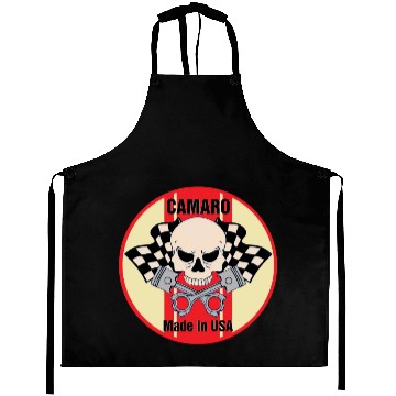 Discover Camaro Made in USA skull & pistons Aprons