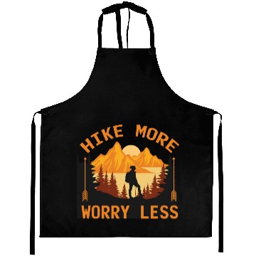 Discover Hike More Worry Less Hiking Camping Mountains Wild Aprons