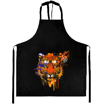 Discover Colorful Tiger face art Aprons