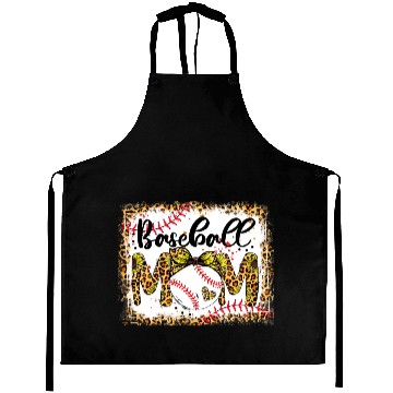 Discover Bleached Softball Baseball Mom Leopard Mothers Day Aprons