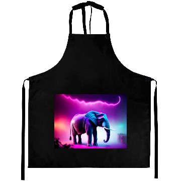 Discover Trance Neon Elephant Graphic Aprons