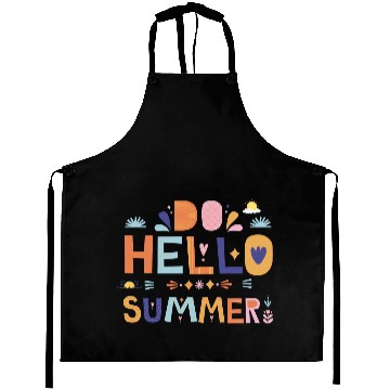 Discover Hello Summer Art | Fun Colorful Summer Quote Aprons