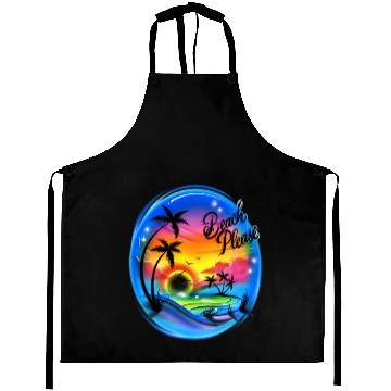 Discover Beach Please Airbrush Colorful Aprons