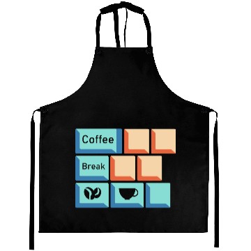 Discover Coffee Break Keyboard Key Caffeine Lover Relatable Aprons