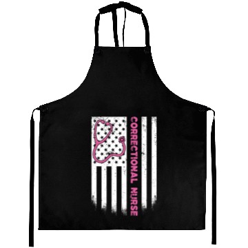 Discover Correctional Nurse American flag US Stethoscope Aprons