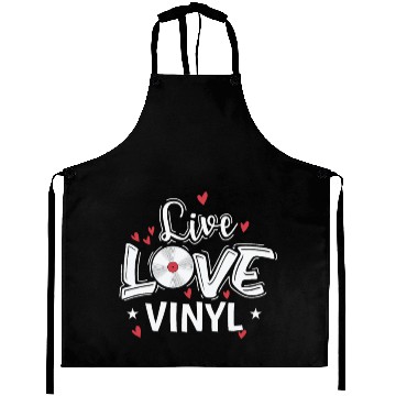 Discover Live Love Vinyl Record Music Phonogram Aprons