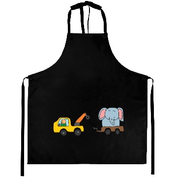 Discover Cute Tow Truck Towing An Elephant Aprons