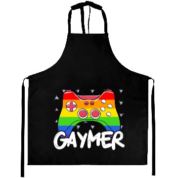 Discover Gaymer Video Game Rainbow Pride Month LGBTQ Gay Aprons