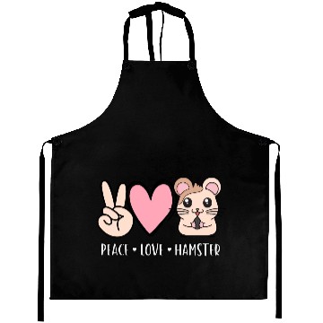 Discover Peace Love Hamster Funny Cute Hamster Lover Gift Aprons