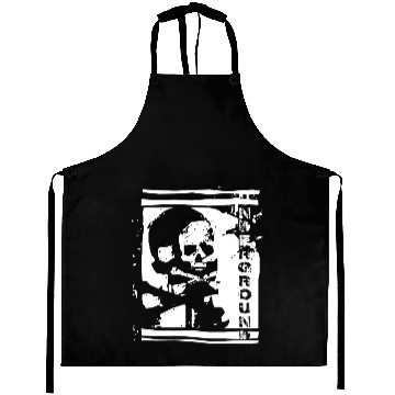 Discover UNDERGROUND skull PUNK design Aprons