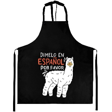 Discover Spanish Teacher Llama Aprons