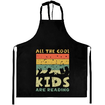 Discover Children Reading Book Library Son Daughter Aprons