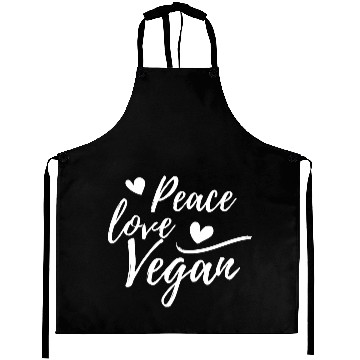 Discover Peace, Love, Vegan with hearts Aprons