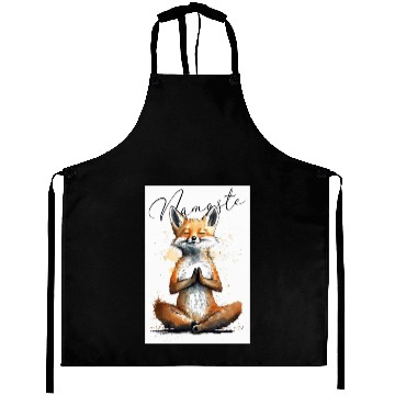 Discover Fox Power Yoga Teacher Animal Humor Namaste Karma Aprons