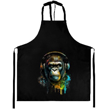Discover Gorilla headphone music Aprons