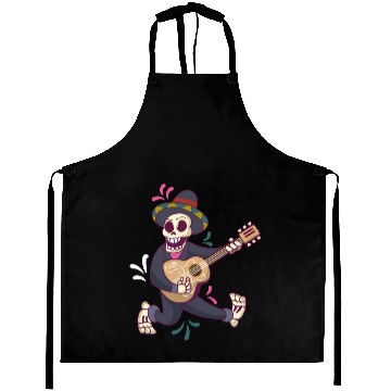 Discover Mariachi Skeleton Guitar Aprons