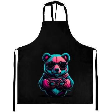 Discover Cute Bear Panda gamer Aprons