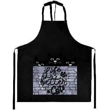 Discover life letter with cats, Perfect cat lover designs Aprons