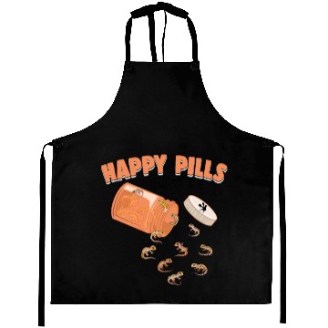 Discover Happy Pills Leopard Gecko Funny Lizard Lovers Aprons
