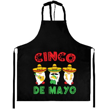 Discover Cinco De Mayo Gnome Sombrero Taco Maraca Guitar Aprons